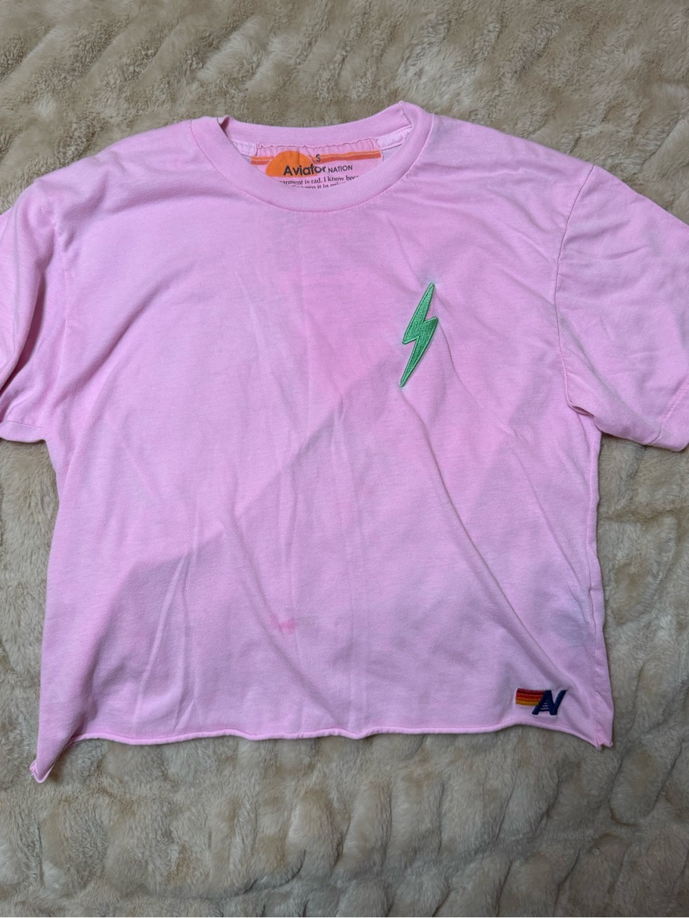 Aviator Nation Pink Lightning Bolt Tee
